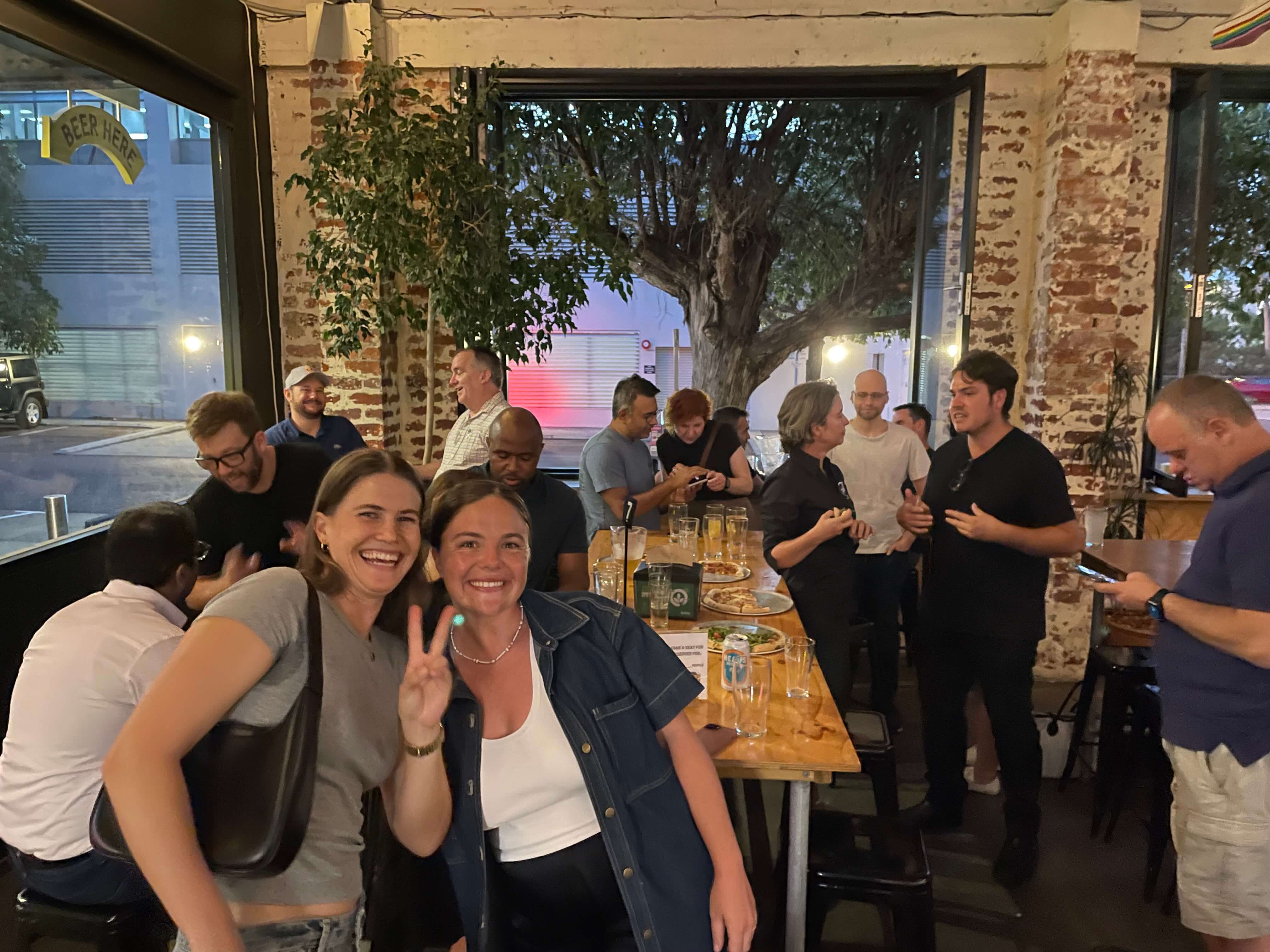 Founder Sundowner event showing founders networking at a casual evening gathering